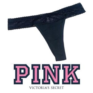 PINKβ Victoria's Secret Black Lace Thong - 6119 M